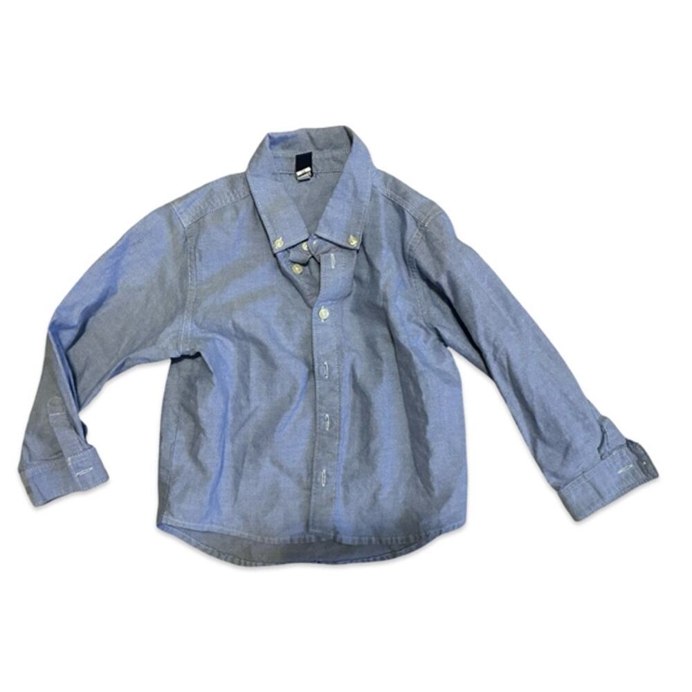 Baby Gap Boys Button Down Shirt Size 5T Blue Long Sleeve Chambray Dress Shirt